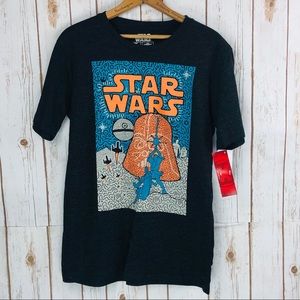 Star Wars Gray Orange Darth Vader Graphic T-Shirt